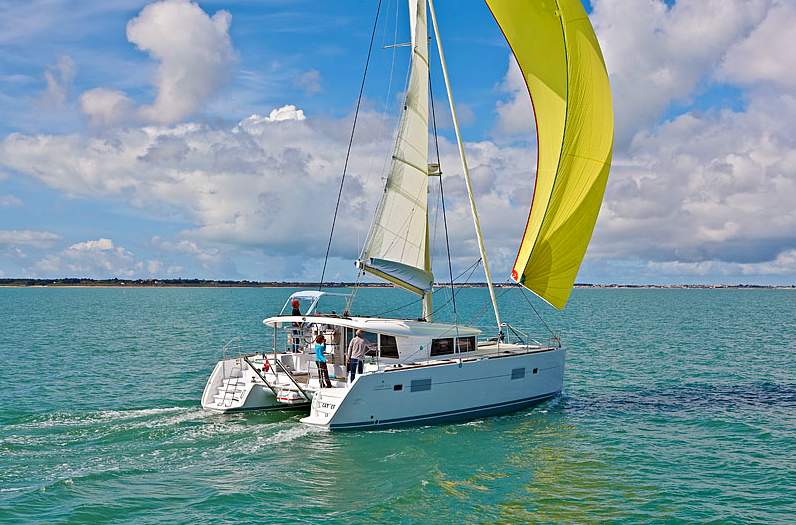 Greece, Athens, Marine Alimos. CATAMARAN LAGOON 400